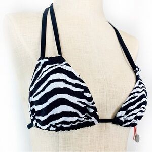 SOLID & STRIPED Zebra Print Bikini Set Black and White Small NWT Designe…